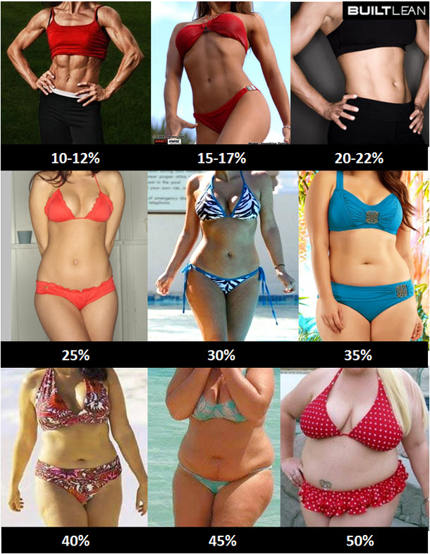 Body fat percentage range for men