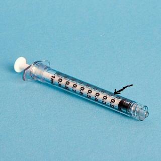 Test prop insulin needle